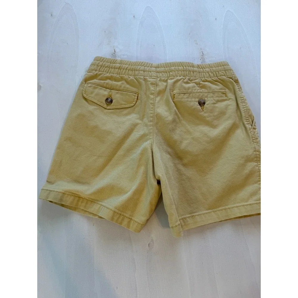 2 Polo Ralph Lauren Boys Chino Shorts Size 10 Yellow Red Solid Zip Flat Front